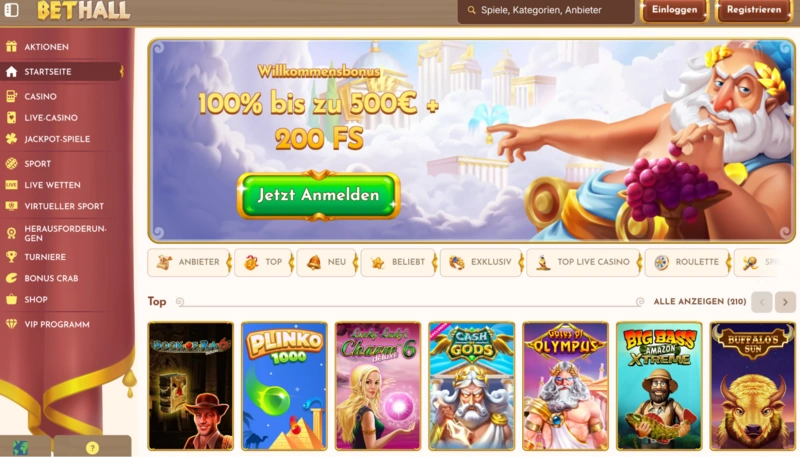 BetHall Homepage
